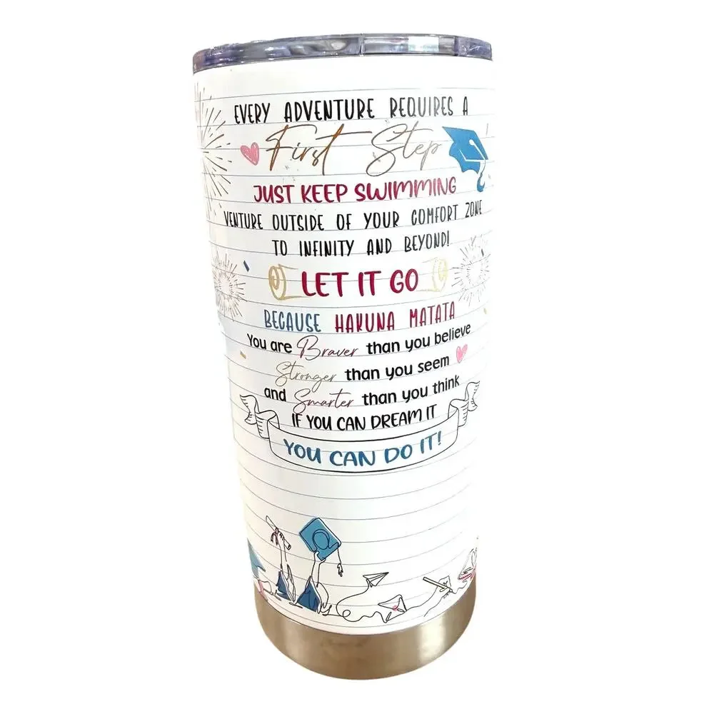 NEW Graduate from the Tassel to the Castle Travel Mug Colorful 30oz